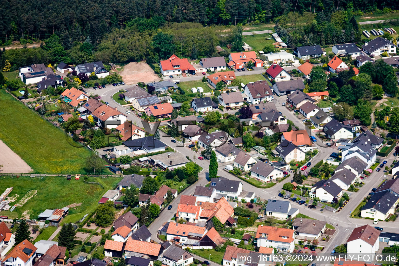 Bird's eye view of Lauterbourg in the state Bas-Rhin, France