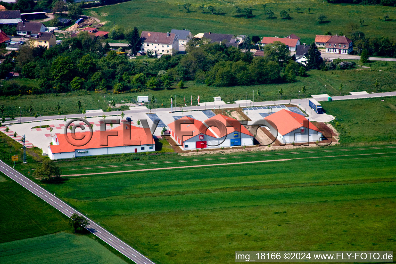 District Neulauterburg in Berg in the state Rhineland-Palatinate, Germany from the plane