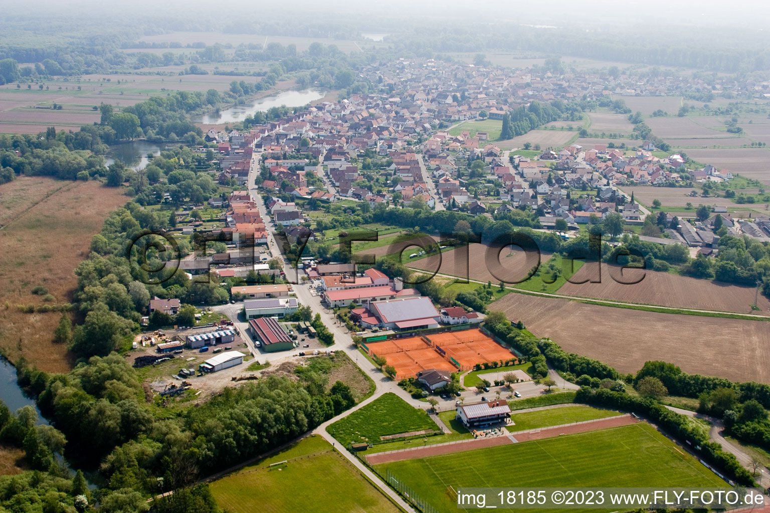 Neuburg in the state Rhineland-Palatinate, Germany from the drone perspective
