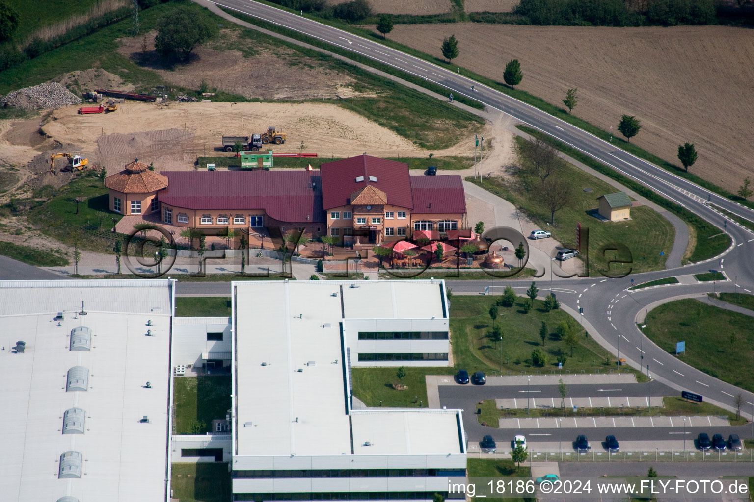 Industrial area in Hagenbach in the state Rhineland-Palatinate, Germany