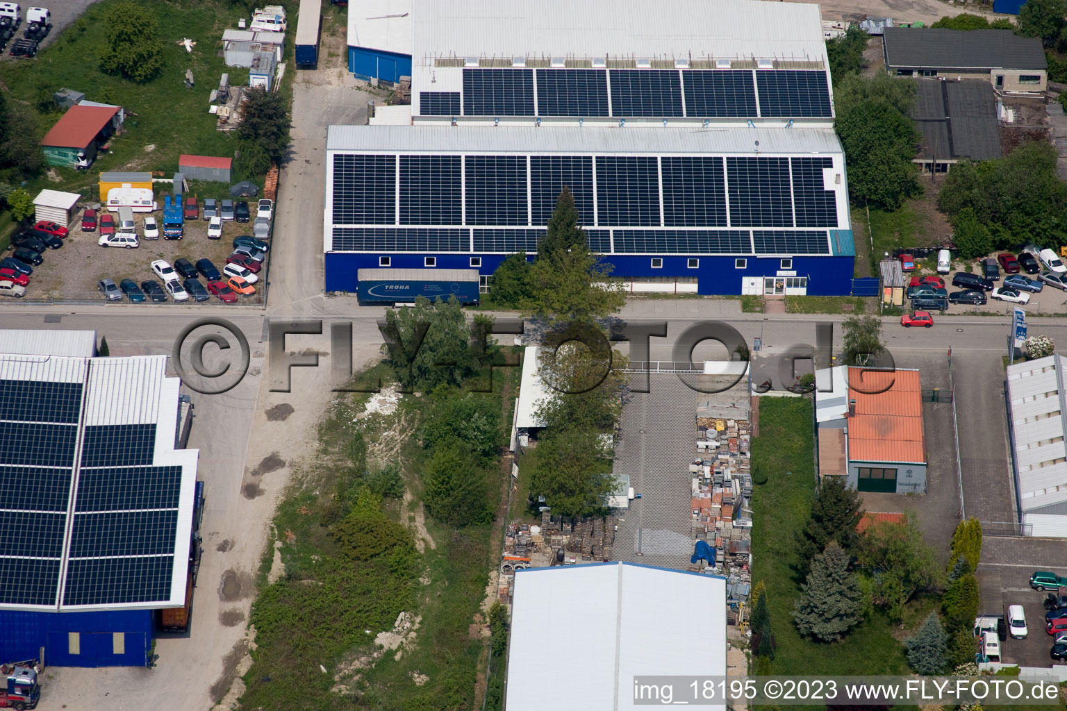 Industrial area in Hagenbach in the state Rhineland-Palatinate, Germany out of the air