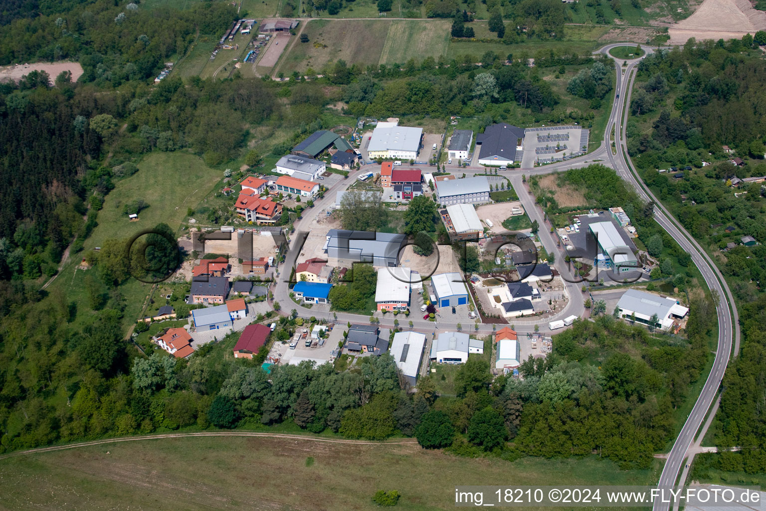 Commercial area in Jockgrim in the state Rhineland-Palatinate, Germany