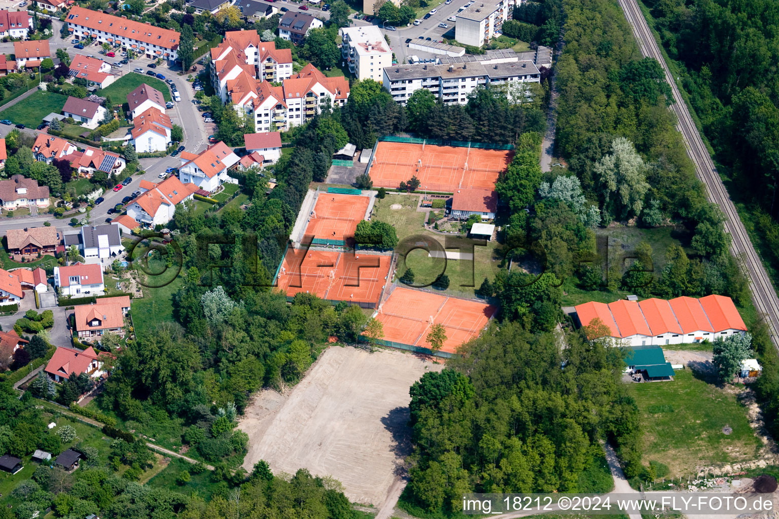 Tennis courts in Jockgrim in the state Rhineland-Palatinate, Germany