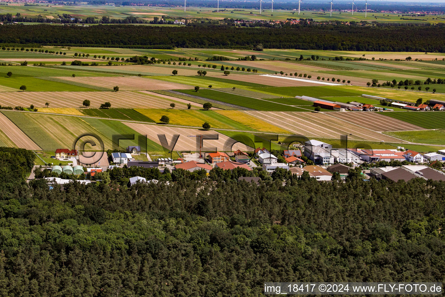 Hatzenbühl in the state Rhineland-Palatinate, Germany seen from above