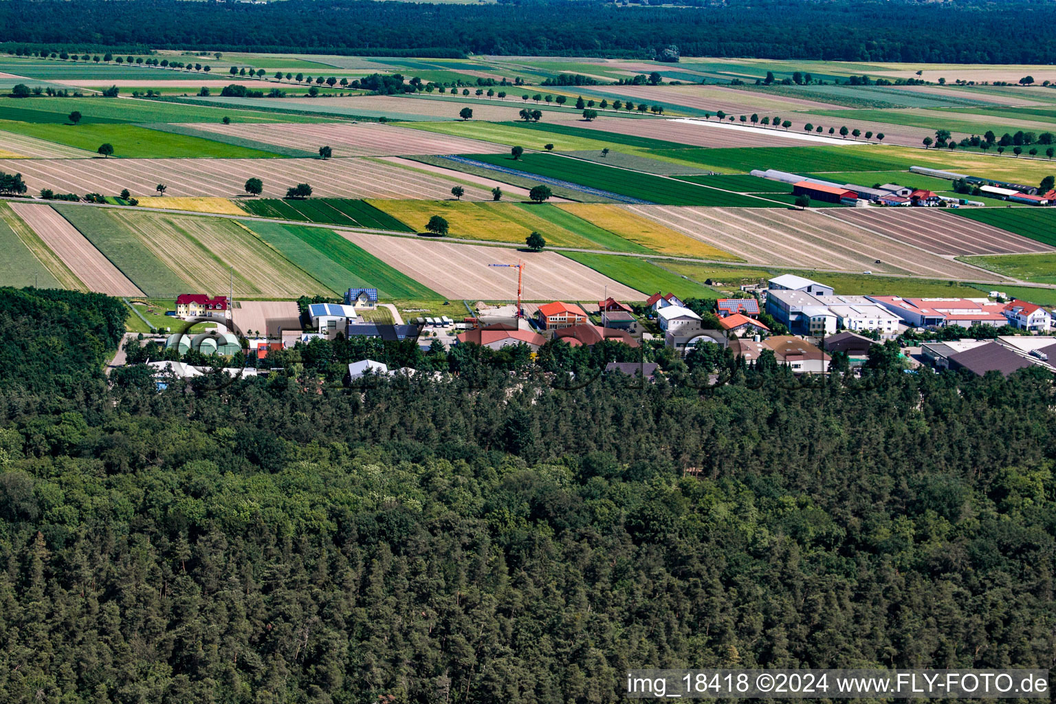 Hatzenbühl in the state Rhineland-Palatinate, Germany from the plane