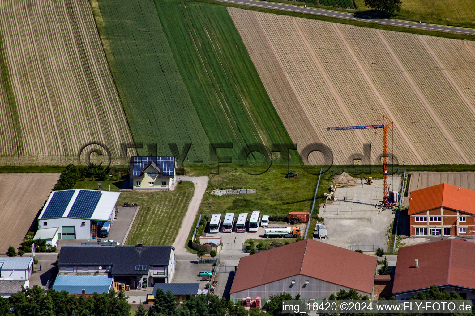 Bird's eye view of Hatzenbühl in the state Rhineland-Palatinate, Germany