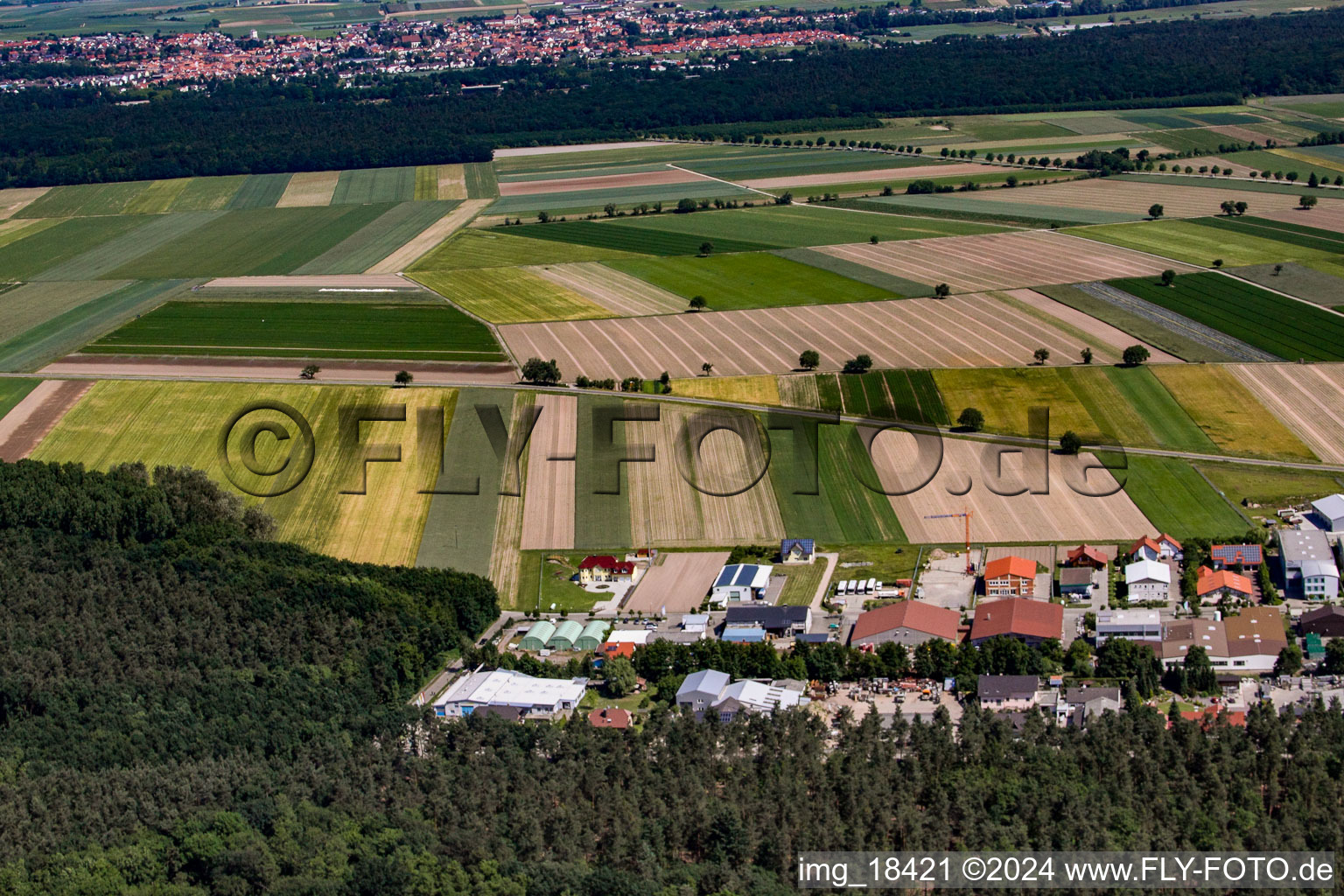 Hatzenbühl in the state Rhineland-Palatinate, Germany viewn from the air