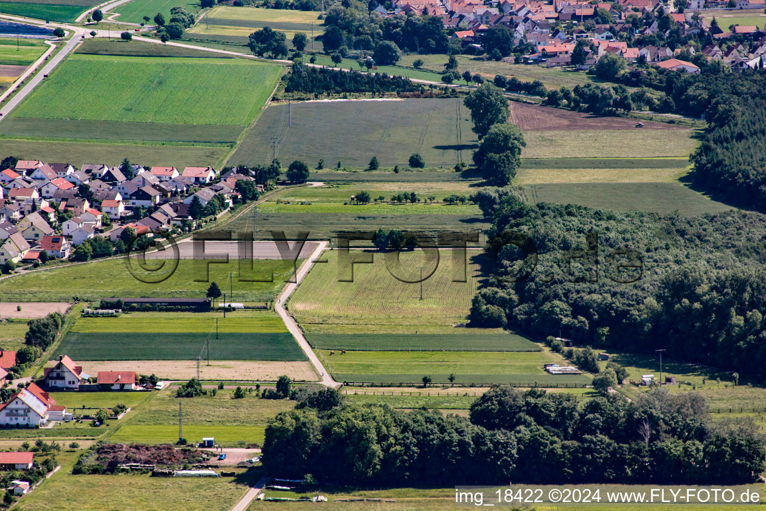 Drone recording of Hatzenbühl in the state Rhineland-Palatinate, Germany