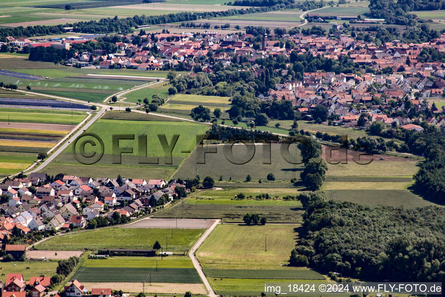 Drone image of Hatzenbühl in the state Rhineland-Palatinate, Germany