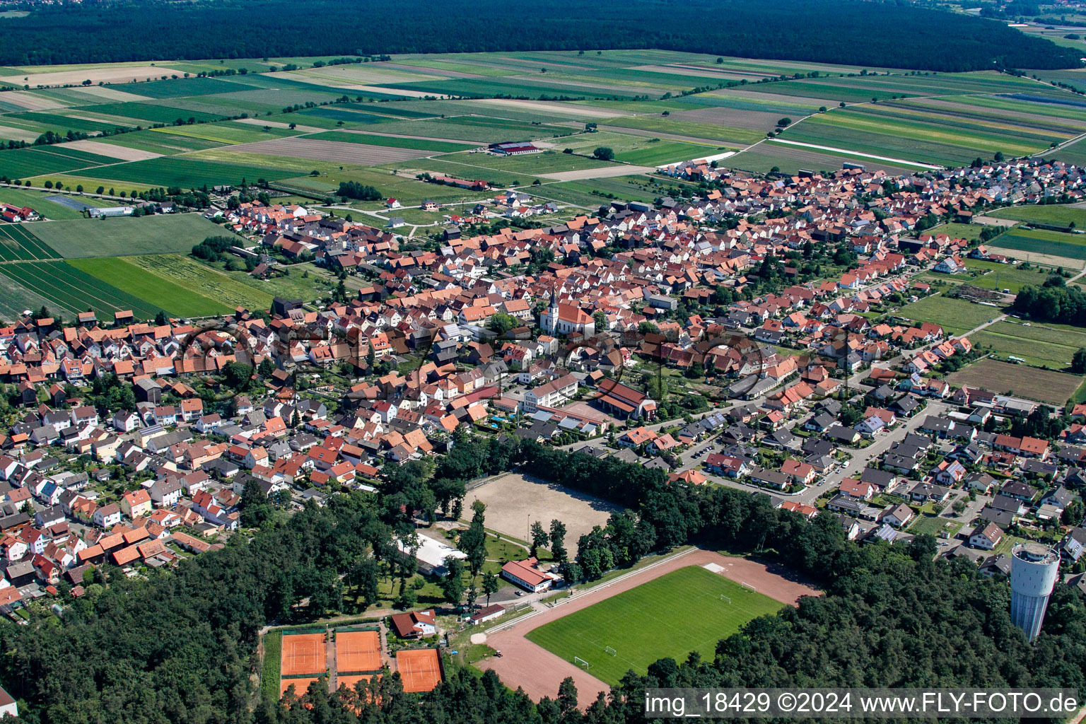 Aerial photograpy of Hatzenbühl in the state Rhineland-Palatinate, Germany