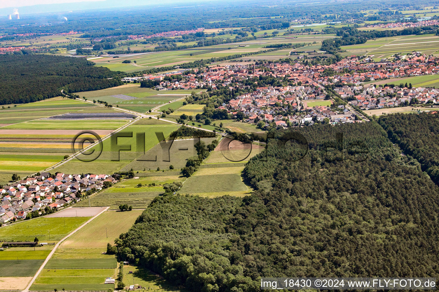 Oblique view of Hatzenbühl in the state Rhineland-Palatinate, Germany