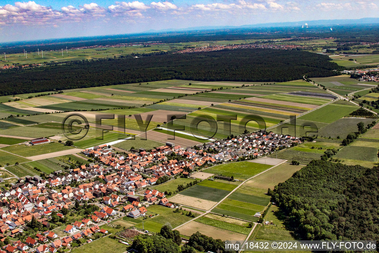 Hatzenbühl in the state Rhineland-Palatinate, Germany out of the air