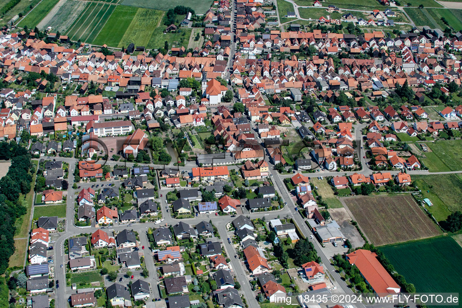 Bird's eye view of Hatzenbühl in the state Rhineland-Palatinate, Germany