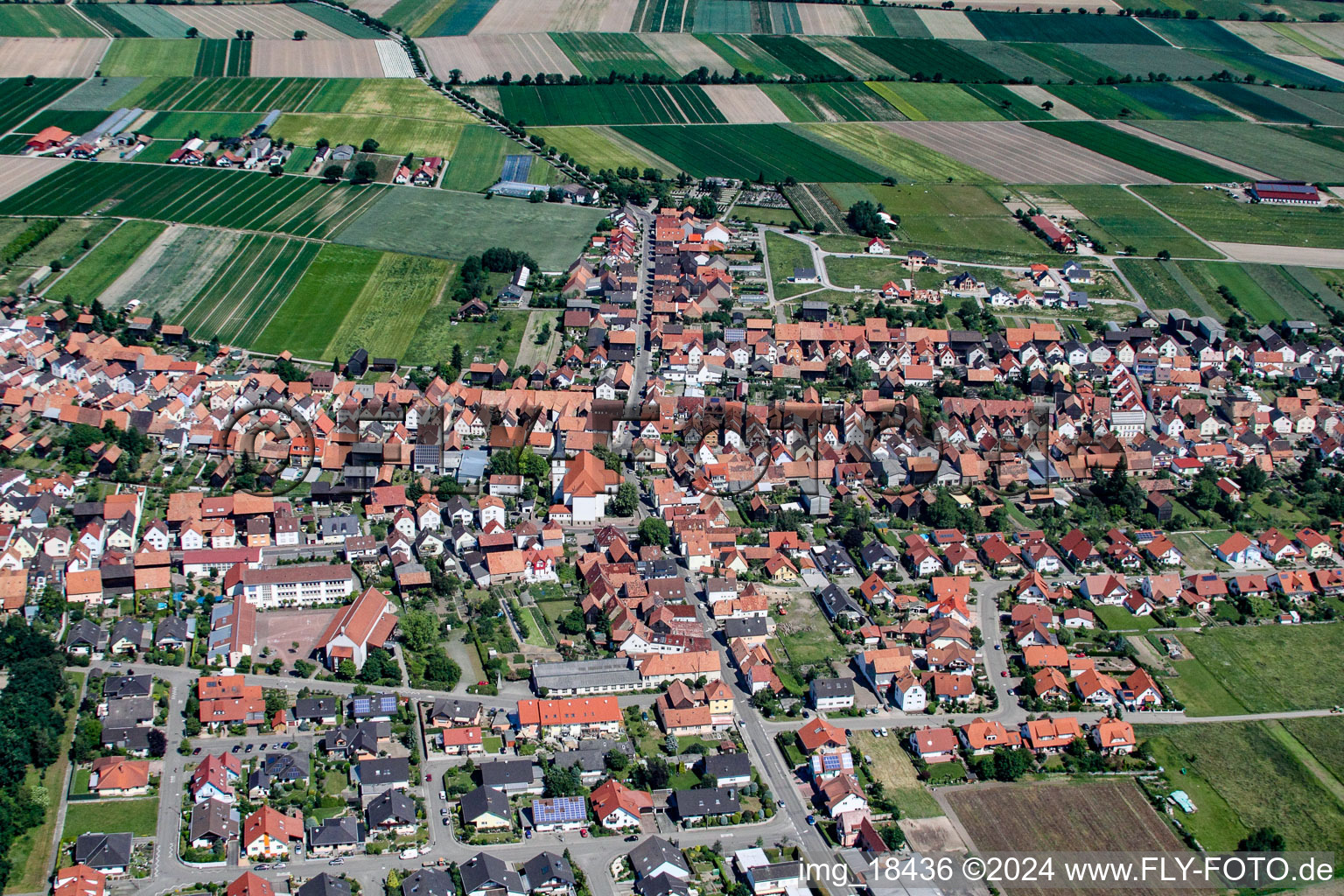 Hatzenbühl in the state Rhineland-Palatinate, Germany viewn from the air