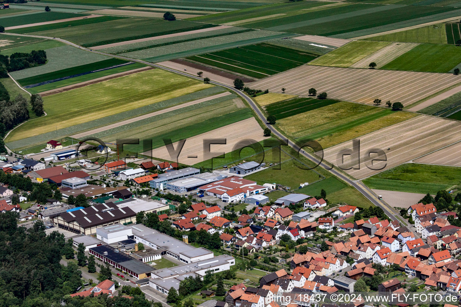 Drone recording of Hatzenbühl in the state Rhineland-Palatinate, Germany