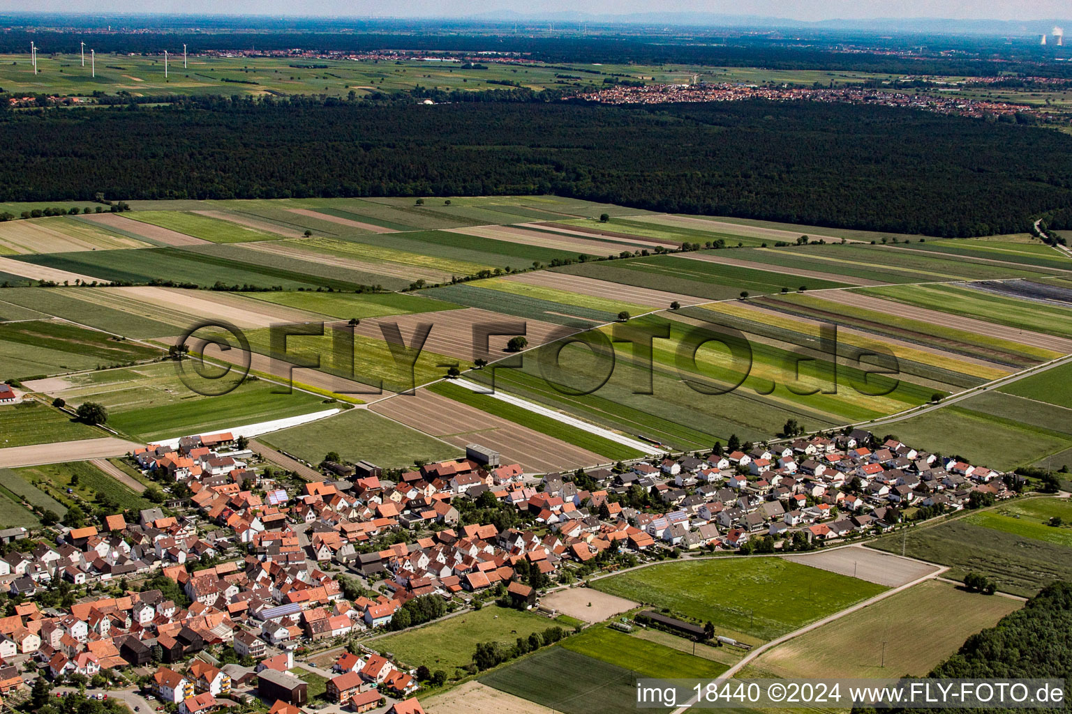 Hatzenbühl in the state Rhineland-Palatinate, Germany from a drone