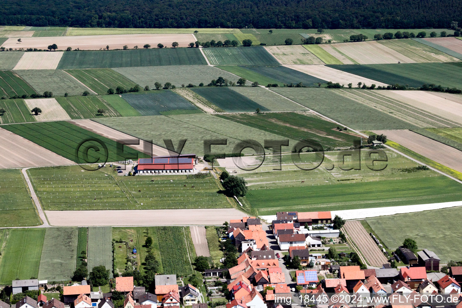 Hatzenbühl in the state Rhineland-Palatinate, Germany from above