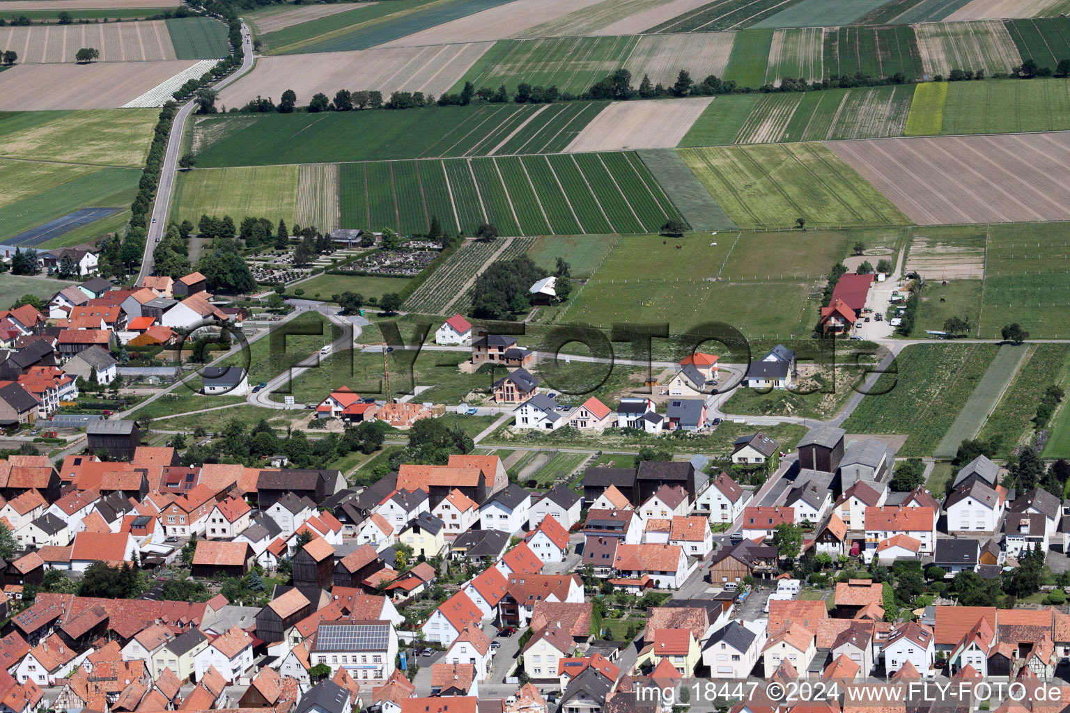 Hatzenbühl in the state Rhineland-Palatinate, Germany seen from above