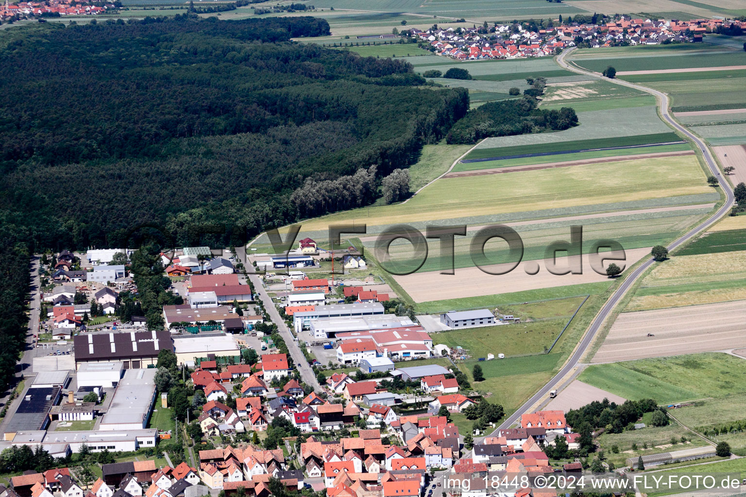 Hatzenbühl in the state Rhineland-Palatinate, Germany from the plane