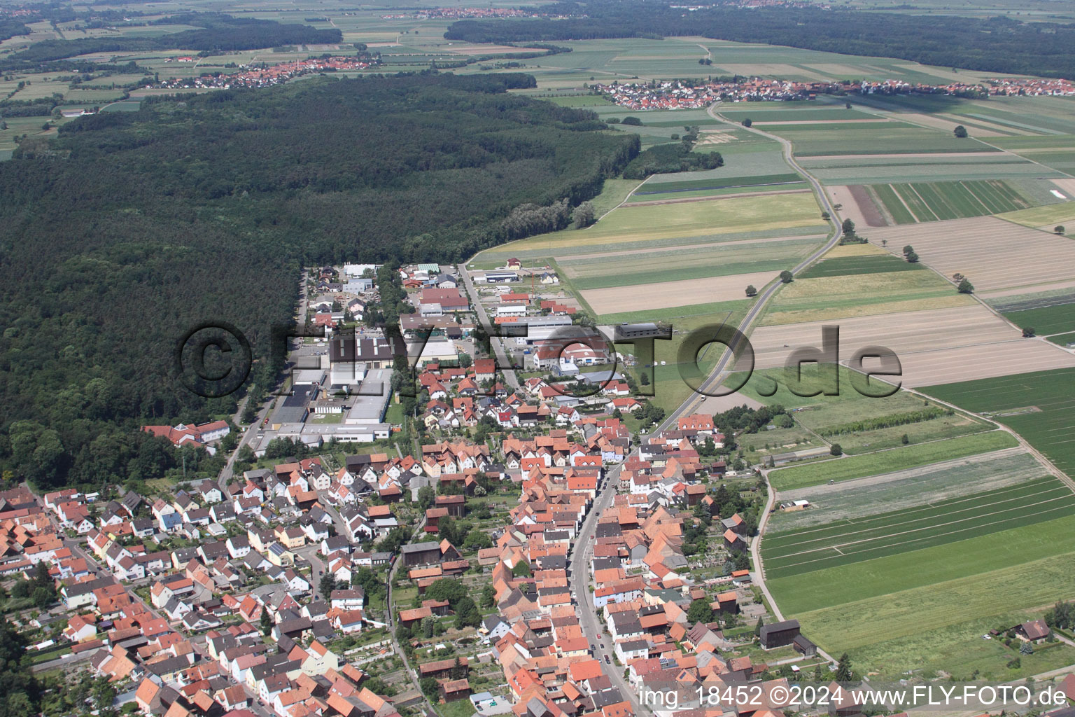 Drone image of Hatzenbühl in the state Rhineland-Palatinate, Germany