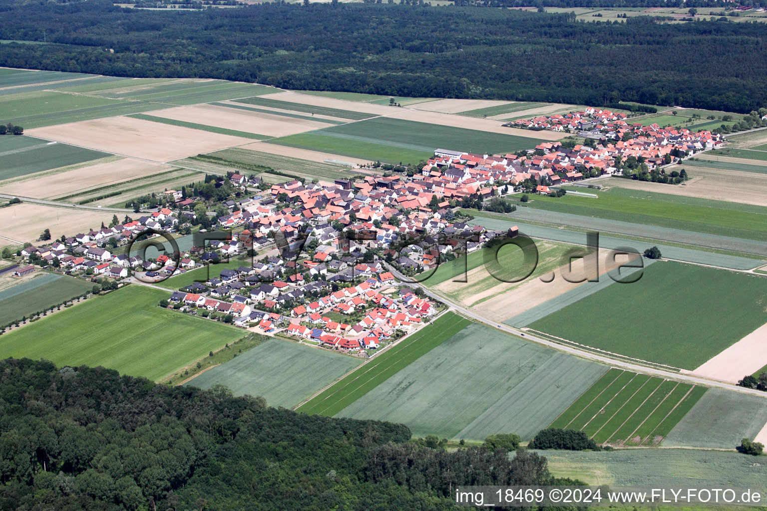 Aerial photograpy of District Hayna in Herxheim bei Landau in the state Rhineland-Palatinate, Germany