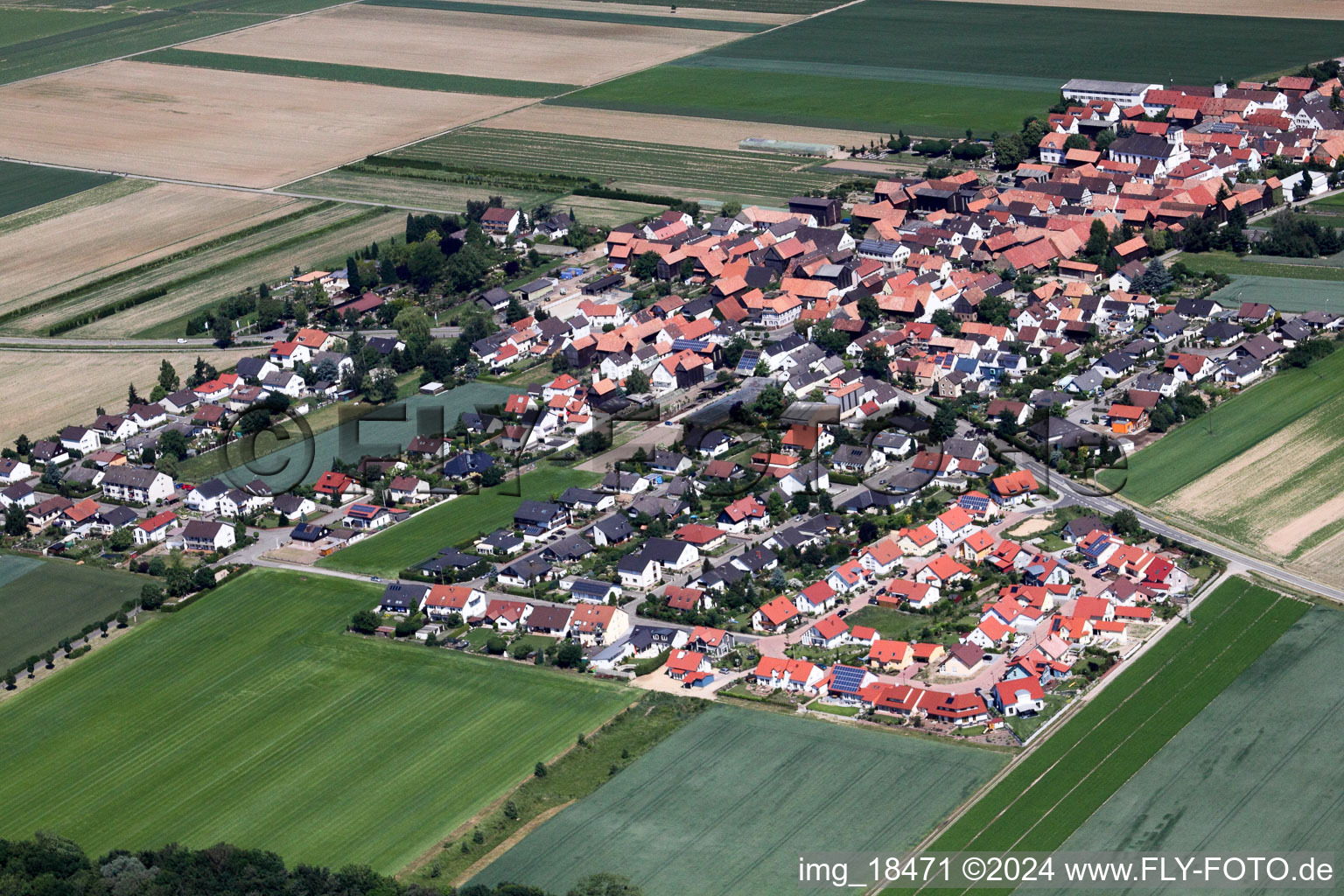 District Hayna in Herxheim bei Landau in the state Rhineland-Palatinate, Germany from above