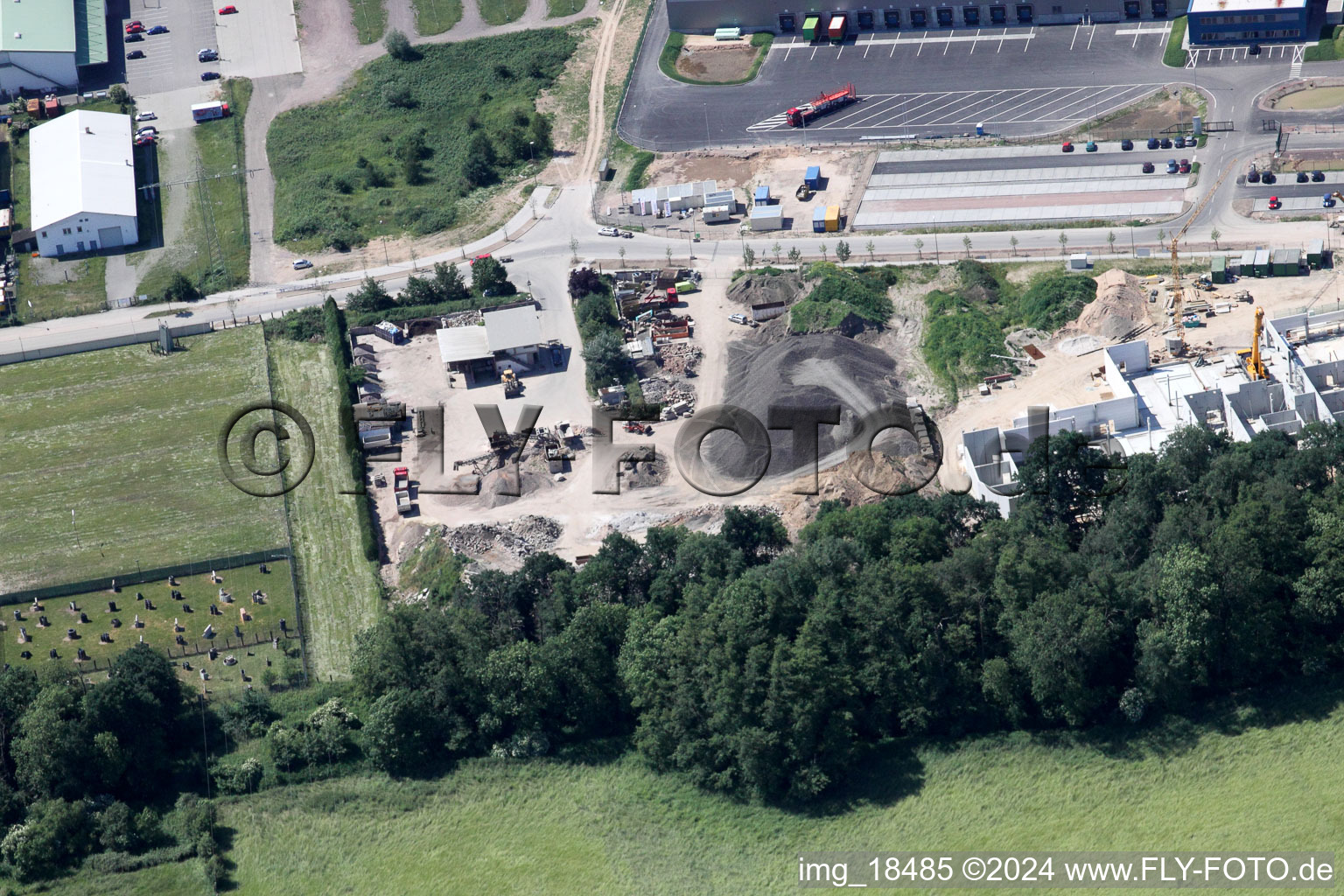 Drone image of Zufall Logistics Center in the district Minderslachen in Kandel in the state Rhineland-Palatinate, Germany