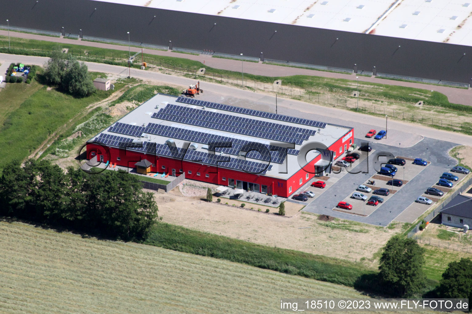 Bienwald Fitness World in the district Minderslachen in Kandel in the state Rhineland-Palatinate, Germany from above
