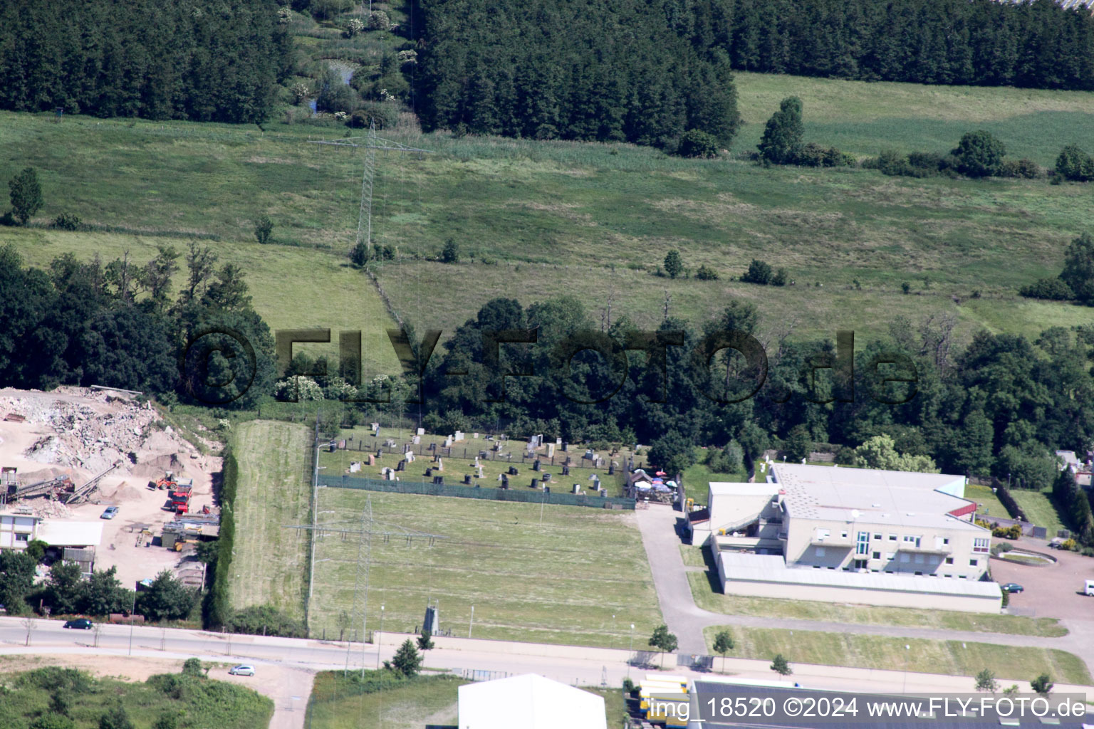 Coincidence logistics center in the district Minderslachen in Kandel in the state Rhineland-Palatinate, Germany viewn from the air