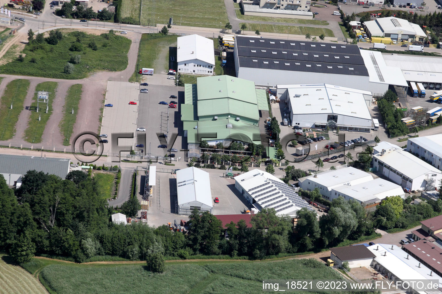 Drone recording of Coincidence logistics center in the district Minderslachen in Kandel in the state Rhineland-Palatinate, Germany