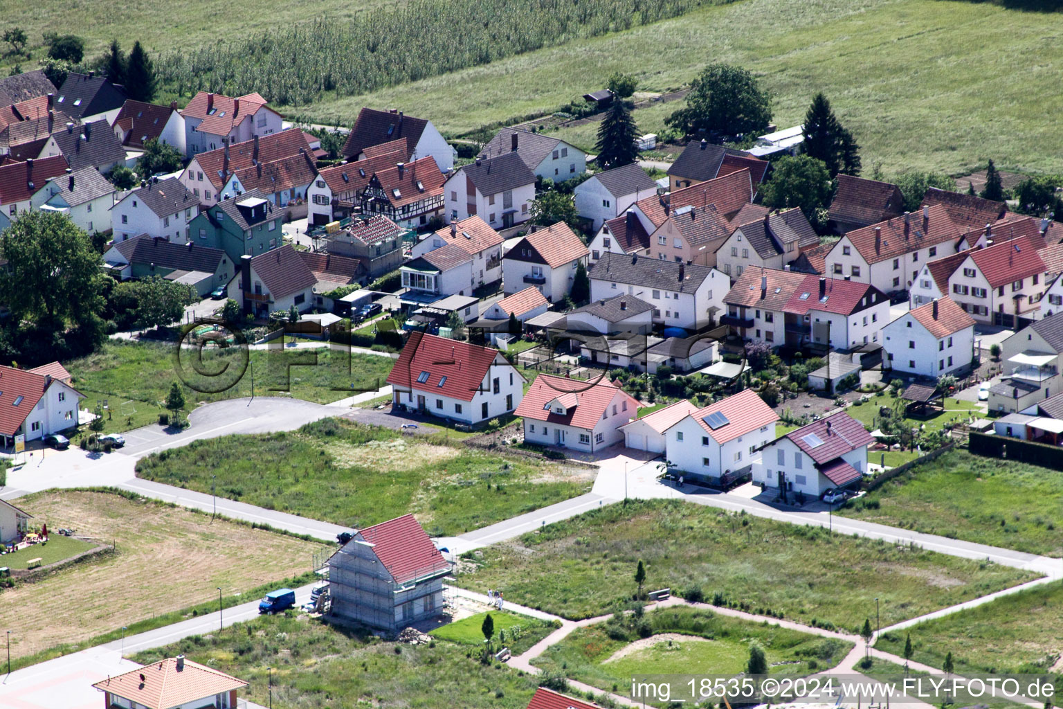 On the mountain trail in Kandel in the state Rhineland-Palatinate, Germany seen from above