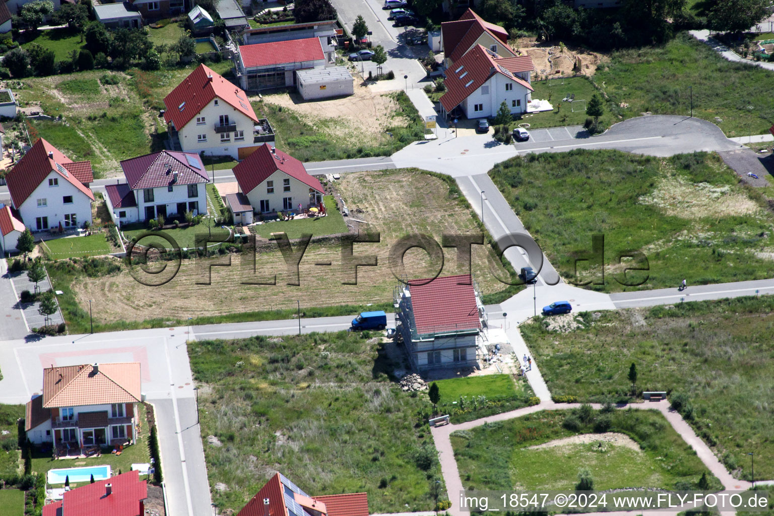 On the high path in Kandel in the state Rhineland-Palatinate, Germany seen from a drone