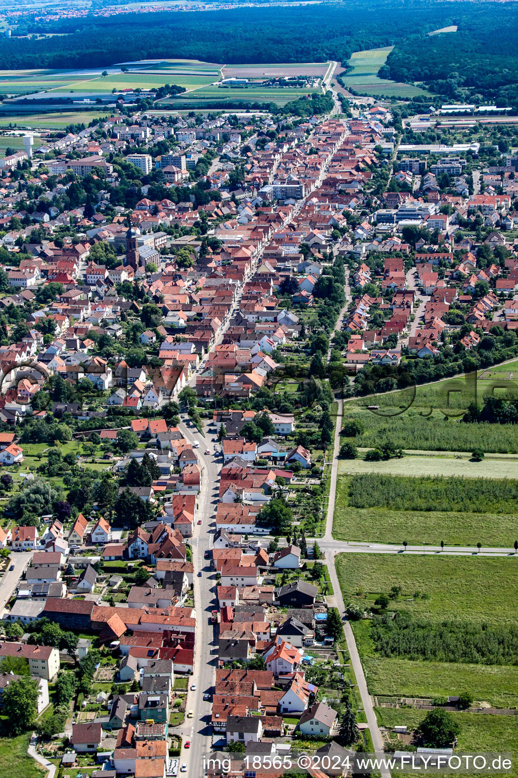 Street - road guidance of Saarstrasse in Kandel in the state Rhineland-Palatinate