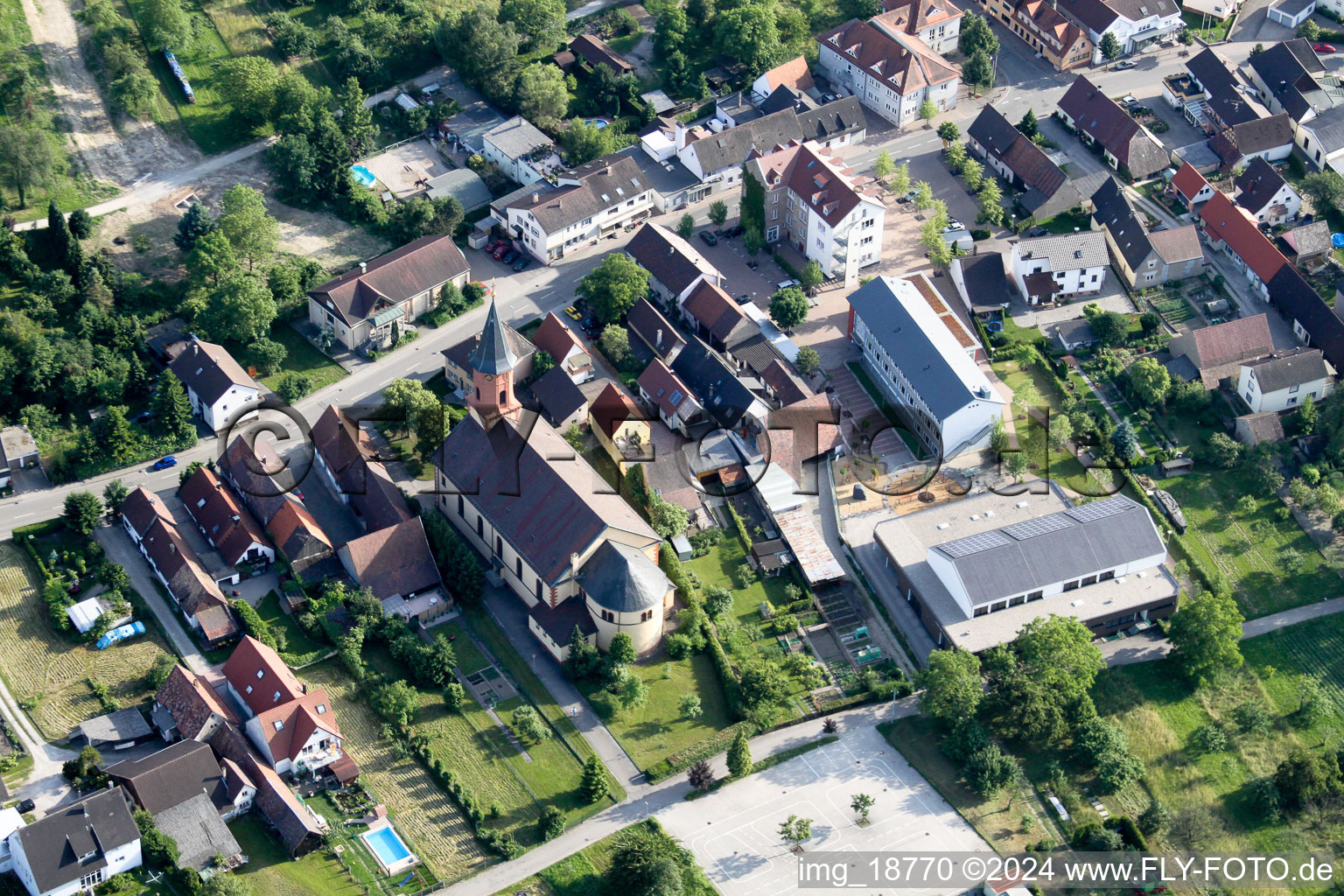 Oblique view of Steinmauern in the state Baden-Wuerttemberg, Germany