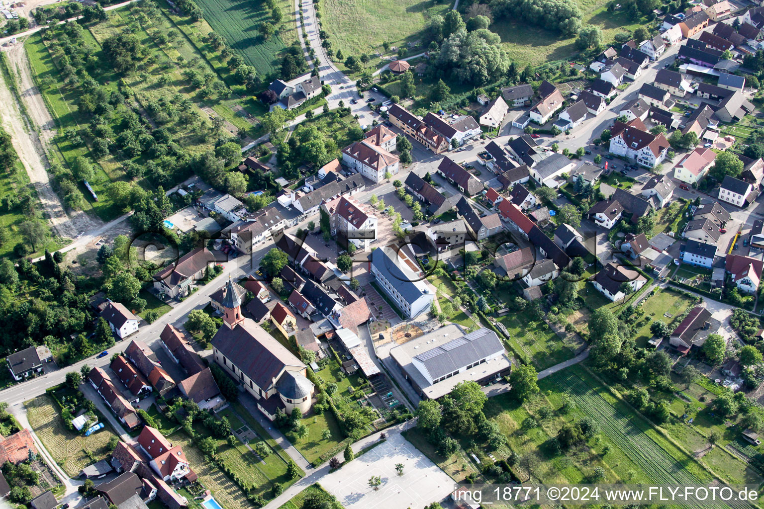 Steinmauern in the state Baden-Wuerttemberg, Germany from above