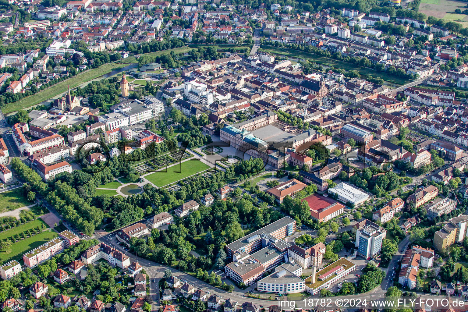 Castle park from the northwest in Rastatt in the state Baden-Wuerttemberg, Germany