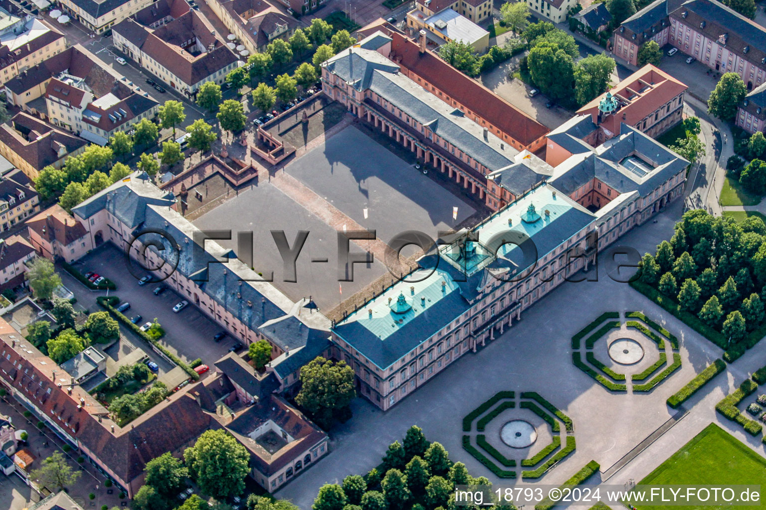 Castle Park Rastatt in Rastatt in the state Baden-Wuerttemberg, Germany