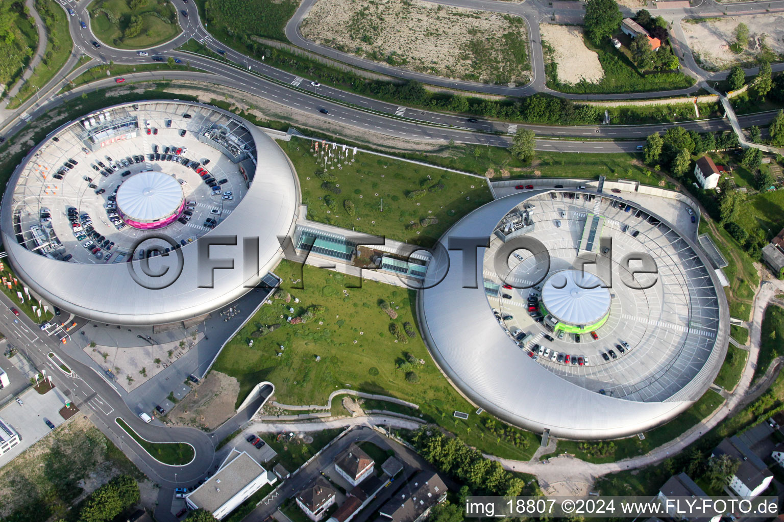 Building of the shopping center Shopping Cite in Baden-Baden in the state Baden-Wurttemberg out of the air