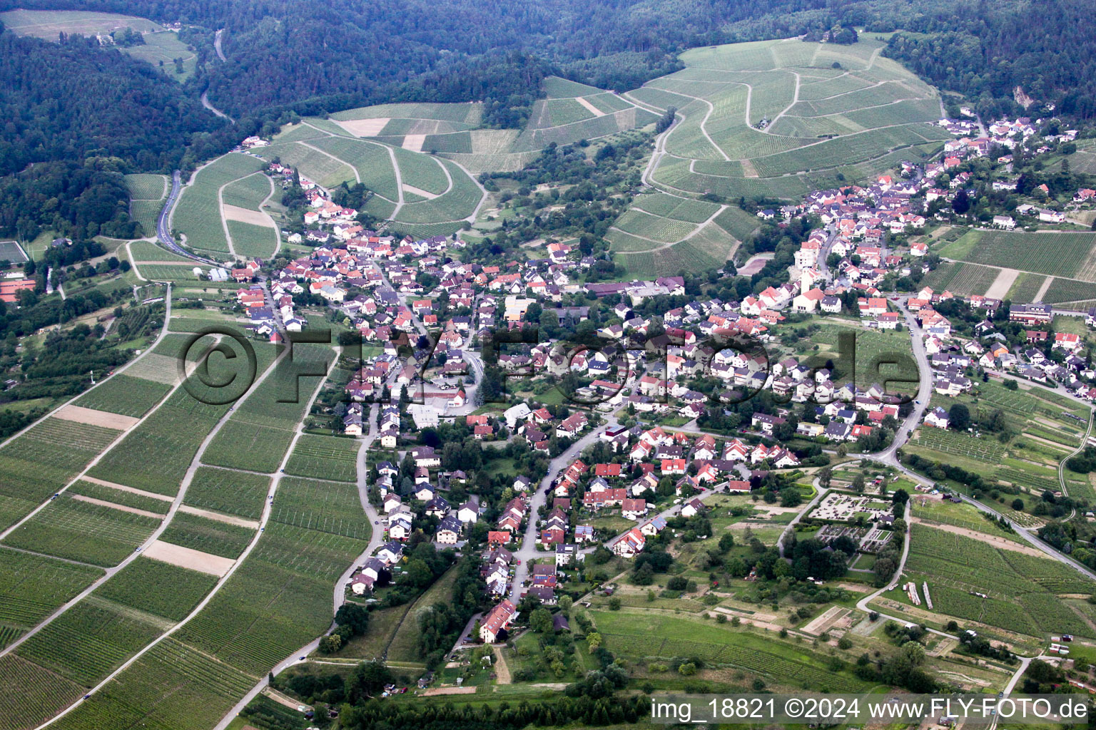 Aerial photograpy of District Gallenbach in Baden-Baden in the state Baden-Wuerttemberg, Germany