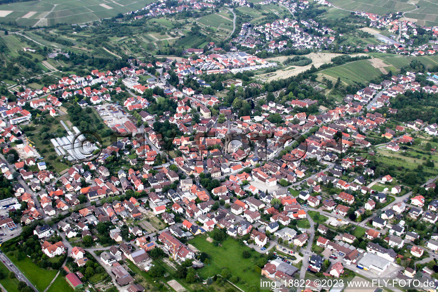 Bird's eye view of Steinbach in the state Baden-Wuerttemberg, Germany