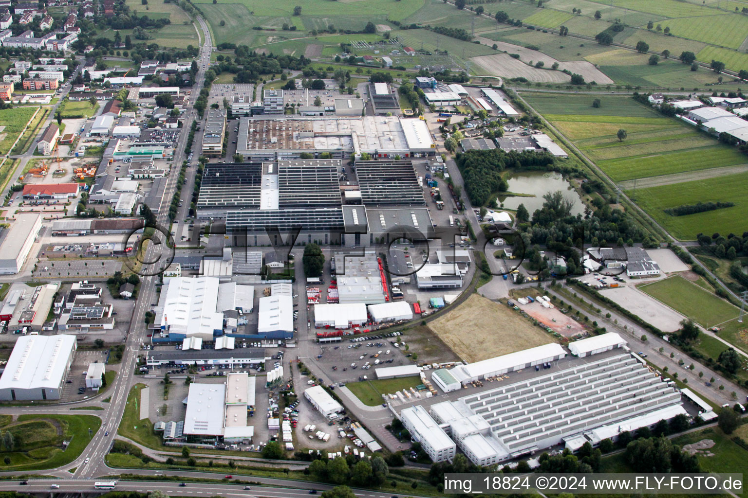 Industrial and commercial area West in Buehl in the state Baden-Wurttemberg