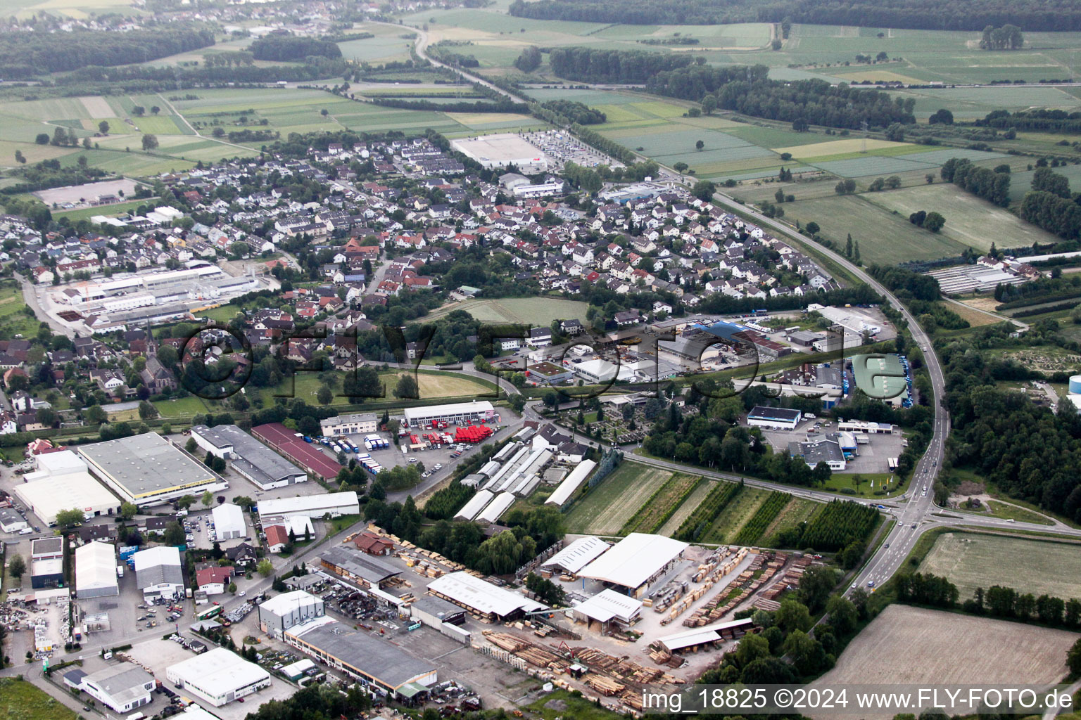 Industrial and commercial area West in Buehl in the state Baden-Wurttemberg