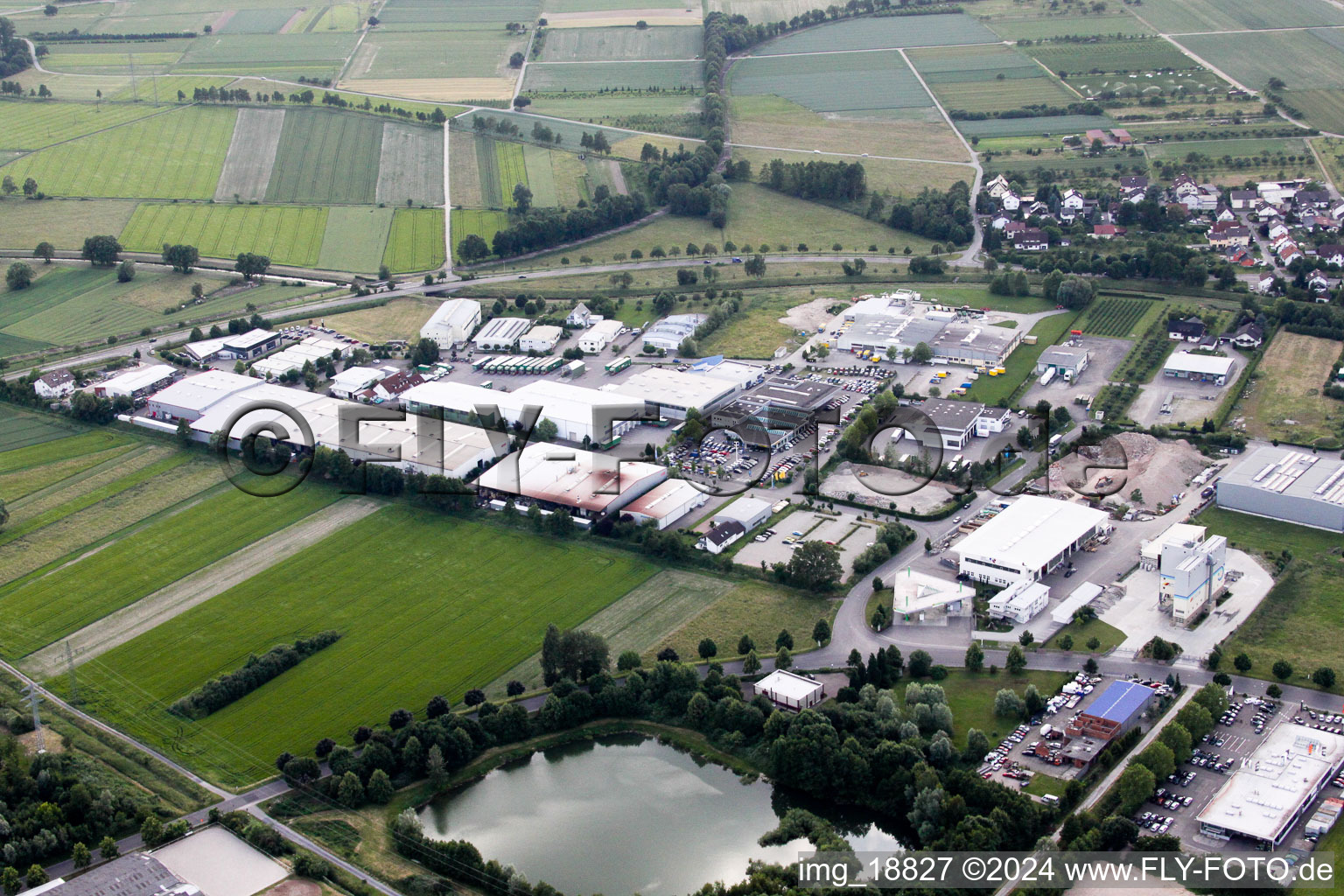 Industrial estate and company settlement der GMT Gummi-Metall-Technik GmbH in the district Vimbuch in Buehl in the state Baden-Wurttemberg