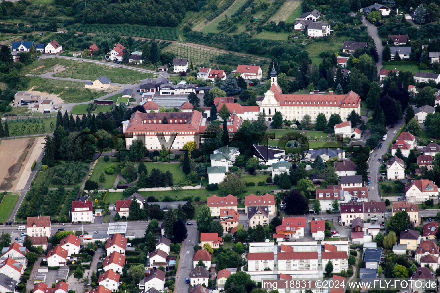 Complex of buildings of the monastery Maria Hilf in Buehl in the state Baden-Wurttemberg