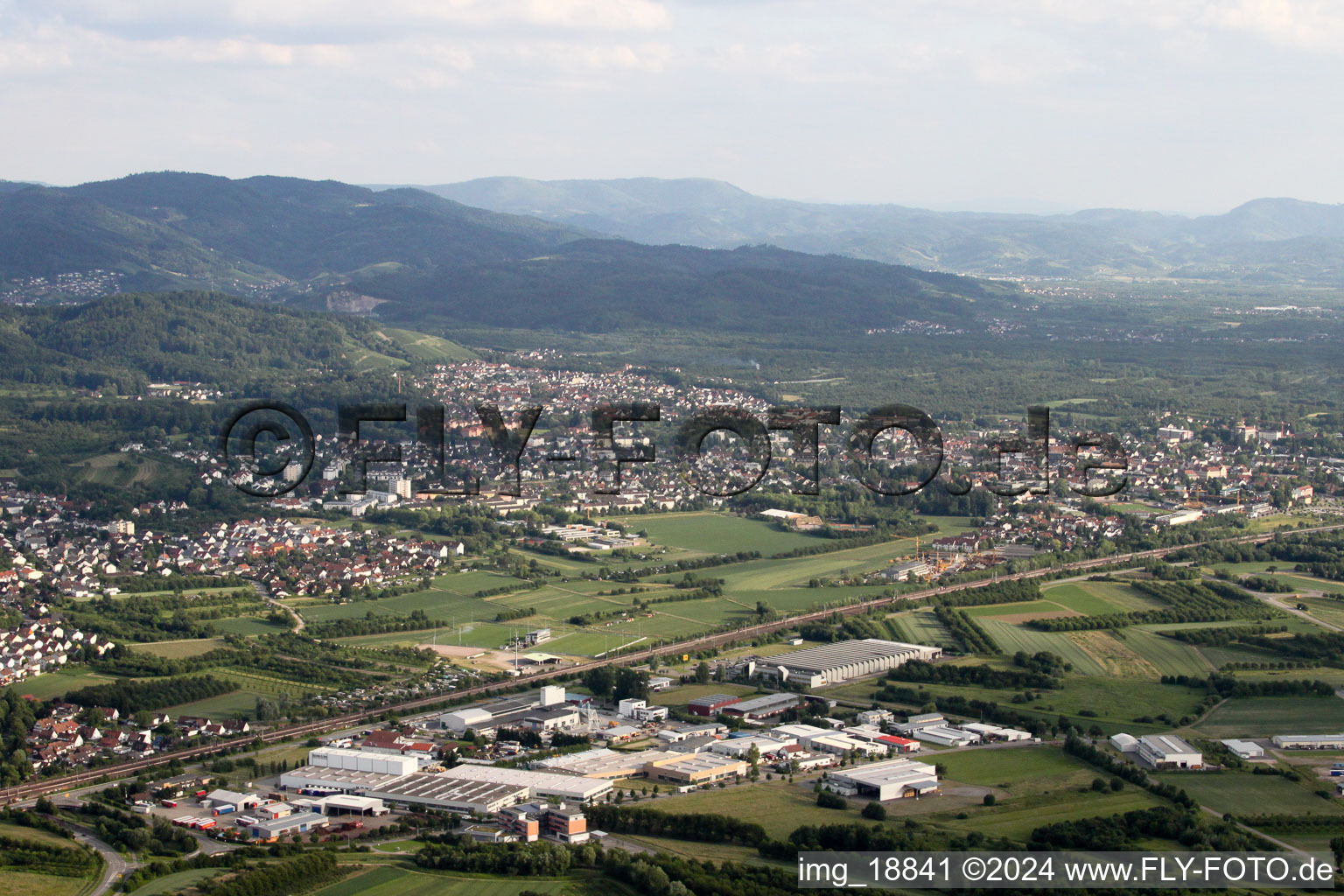 Industrial and commercial area LUK GmbH in Sasbach in the state Baden-Wurttemberg