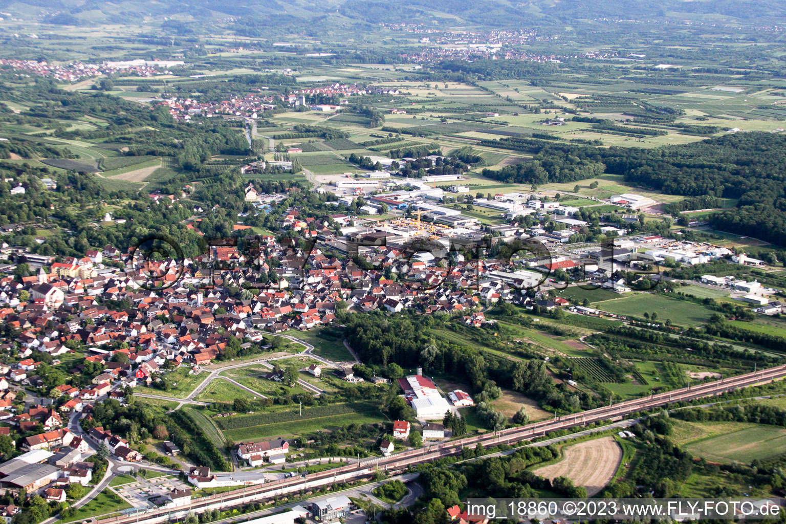 Renchen in the state Baden-Wuerttemberg, Germany out of the air