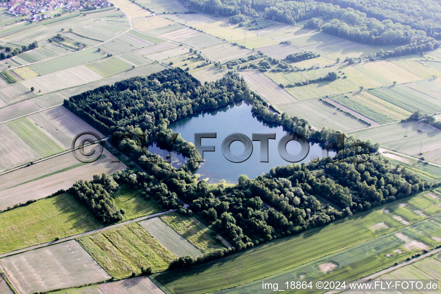 Quarry lake in the district Urloffen in Appenweier in the state Baden-Wuerttemberg, Germany