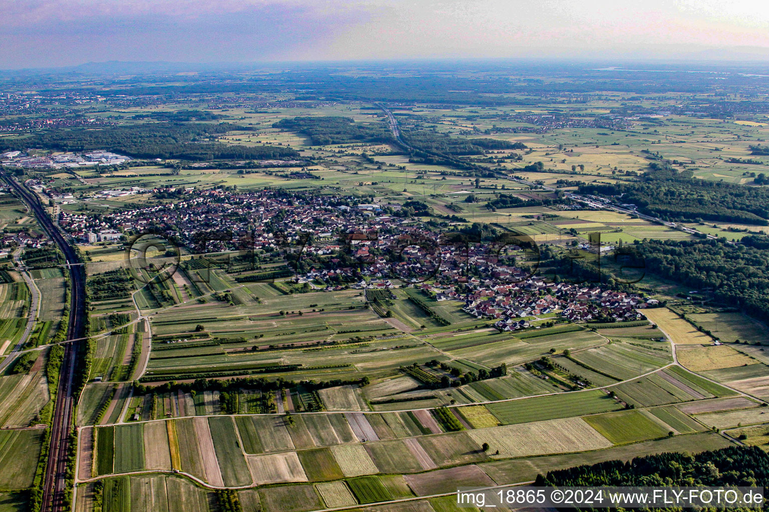 Aerial photograpy of District Urloffen in Appenweier in the state Baden-Wuerttemberg, Germany