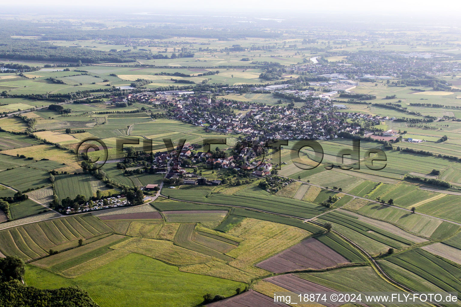 From the northeast in the district Sand in Willstätt in the state Baden-Wuerttemberg, Germany