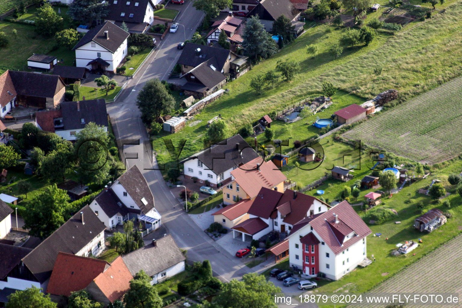 Eichhofstr in the district Sand in Willstätt in the state Baden-Wuerttemberg, Germany